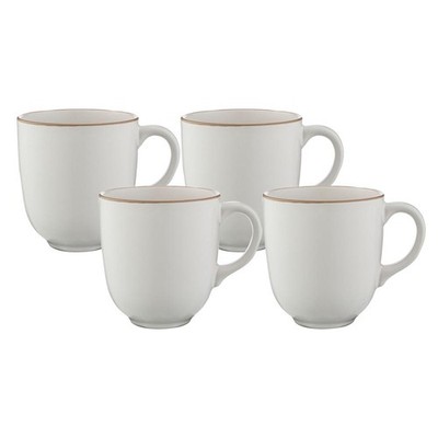 Mason Cash Classic Collection Stoneware Mugs,, Set of 4 (Cream) - 400mL