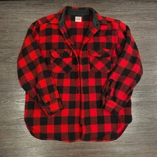 Vintage 60s/70s Buffalo Plaid Wool Jacket Made In USA