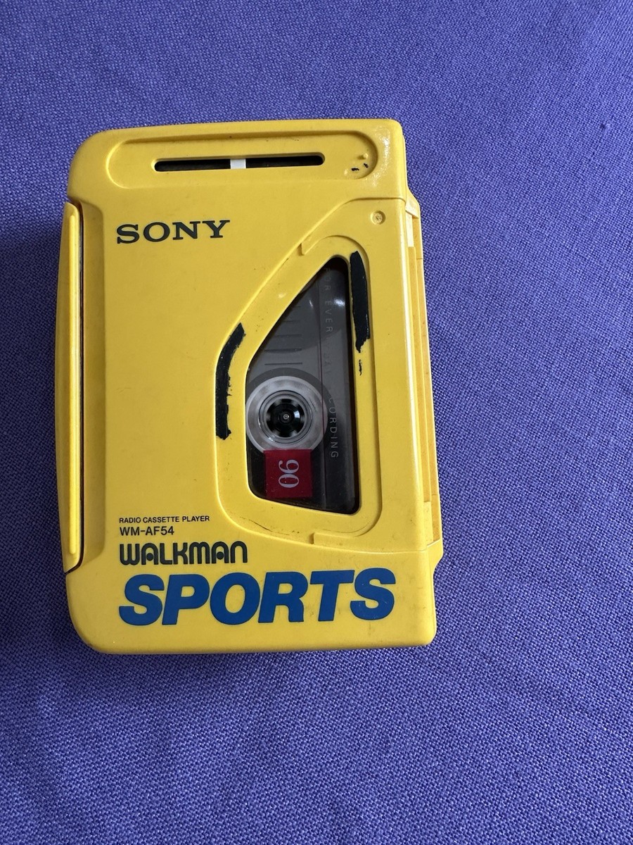 SONY カセットウォークマン SPORTS WM-AF54 動作品① Sony Walkman Sports WM-AF54 Yellow Cassette Player Tested Works No