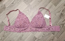 Momanda orchid rose Floral Lace Nursing Bra Bralette Size 32E BRAND NEW