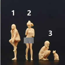 1:64 1:43 Idle Girl Miniature Figure Model Scene Props For Cars Vehicles