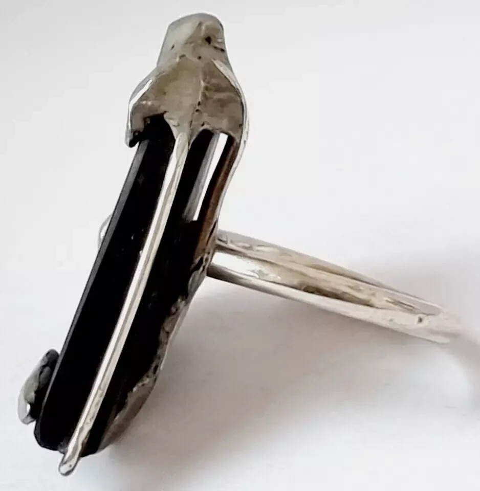 A0194 - Unique Solid Silver Ring with Opalescent … - image 5