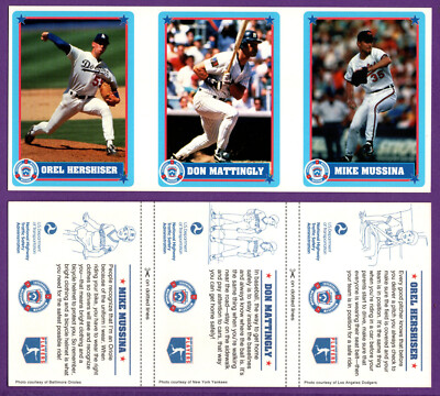 Little League 1993 DOT Uncut Strip - Orel Hershiser, Don Mattingly, Mike Mussina