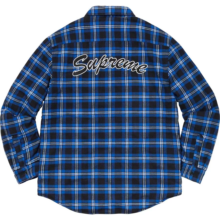 Supreme Arc Logo Quilted Flannel Shirt Lトップス - シャツ