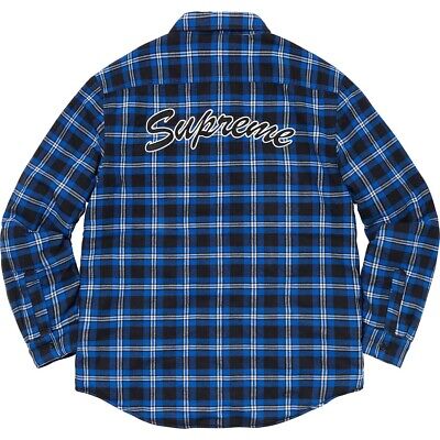 Brand New Supreme Arc Logo Quilted Flannel Shirt - Black Brand New Supreme Arc Logo Quilted Flannel Shirt - Black