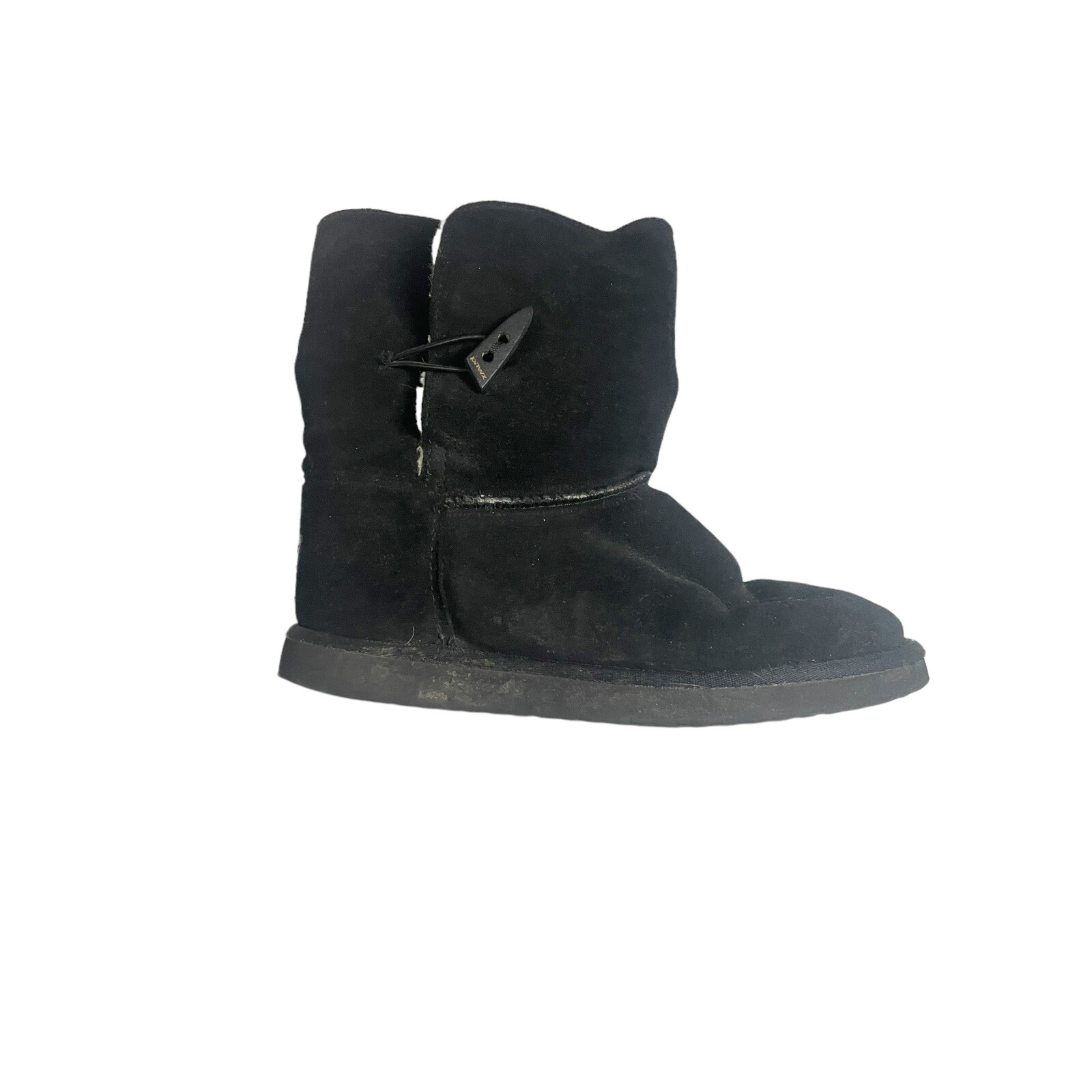 Pawz Bear Paws Black Shearling Booties Suede Size 8