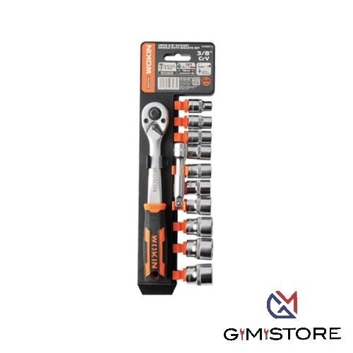 Wokin 154820 Set Bussole Professionali 3/8 8-19mm Cromo Vanadio