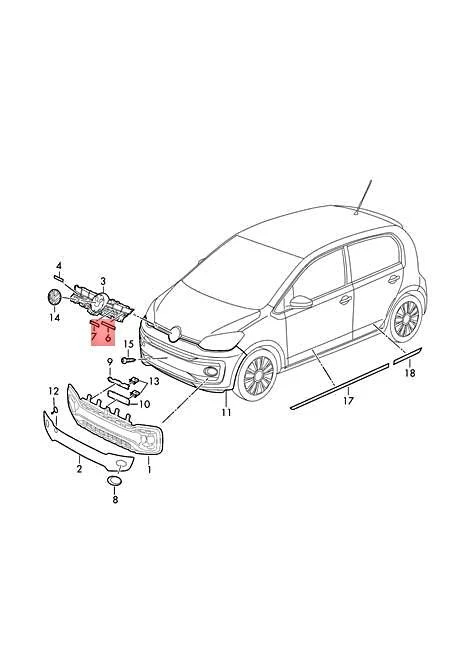 OEM VW up! e-up! 122 Trim Right upper 1S0853768EY3D