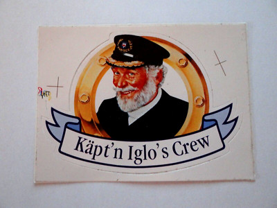 Werbe-Aufkleber Käpt´n Iglo Crew 80er Jahre Werbung Fischstäbchen Tiefkühl