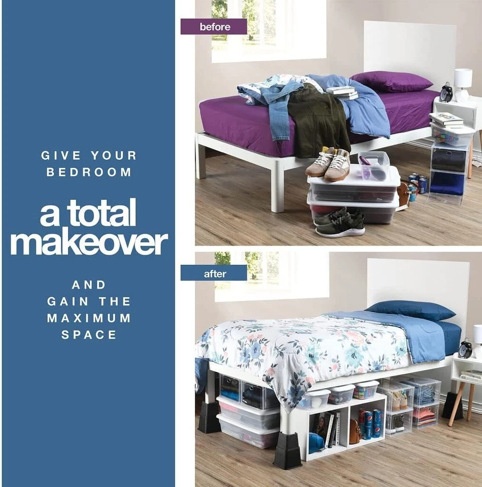 Elevadores de cama o elevadores de muebles ajustables y elevadores en alturas de 8, 5 o 3 pulgadas Foto 4 de 4