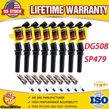8X Ignition Coils DG508 + 8XIridium Spark Plugs SP479 For Ford F-150 4.6/5.4L V8