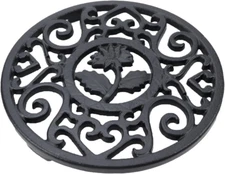 Cast Iron Trivet Flower,Cast Iron Trivet with Pegs Heat Resistant Hot Pot Holder