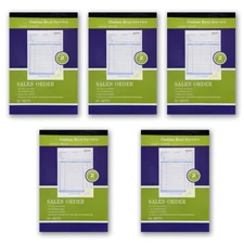 5 Pack - 50 Sets 5 9/16" X 8 7/16" 2-Part Carbonless Sales Order