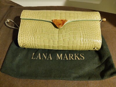 Leather Handbags Handbag Designer Lana Marks Cleopatra Clutch $10K