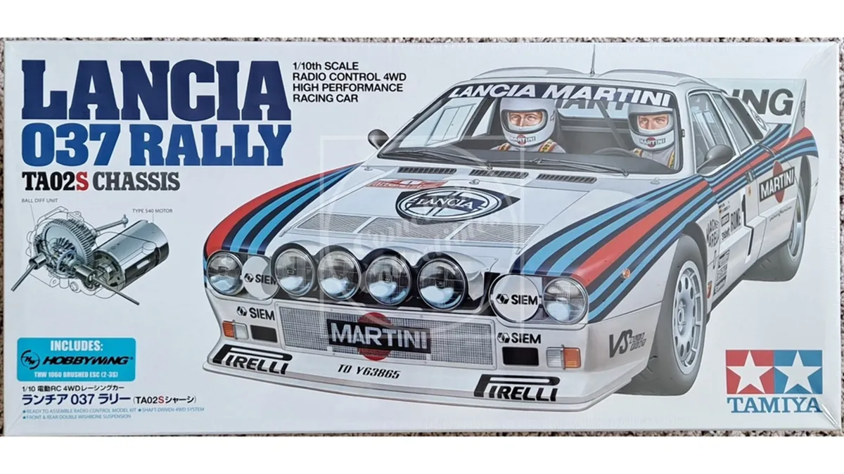 Tamiya RC 1/10 Lancia 037 Rally 4WD Kit TA02S Chassis w/ Motor