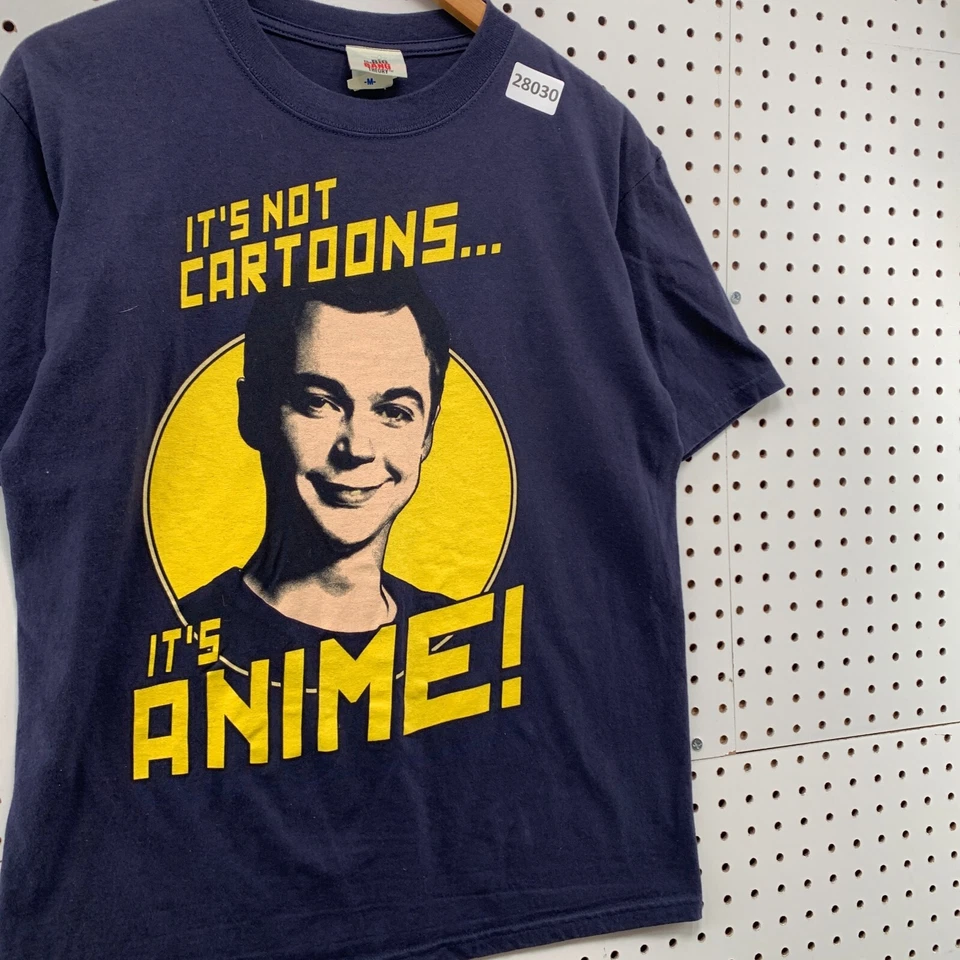 Big Bang Theory Shirt Blue Yellow Sheldon Its Not Cartoon ANIME Adult M 20x26.5 - Image 4 of 4