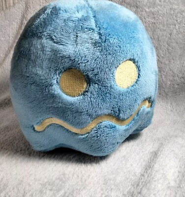 Pac-Man Blue Ghost Plush Stuffed Animal 7'' Soft! Embroided Face No Tags
