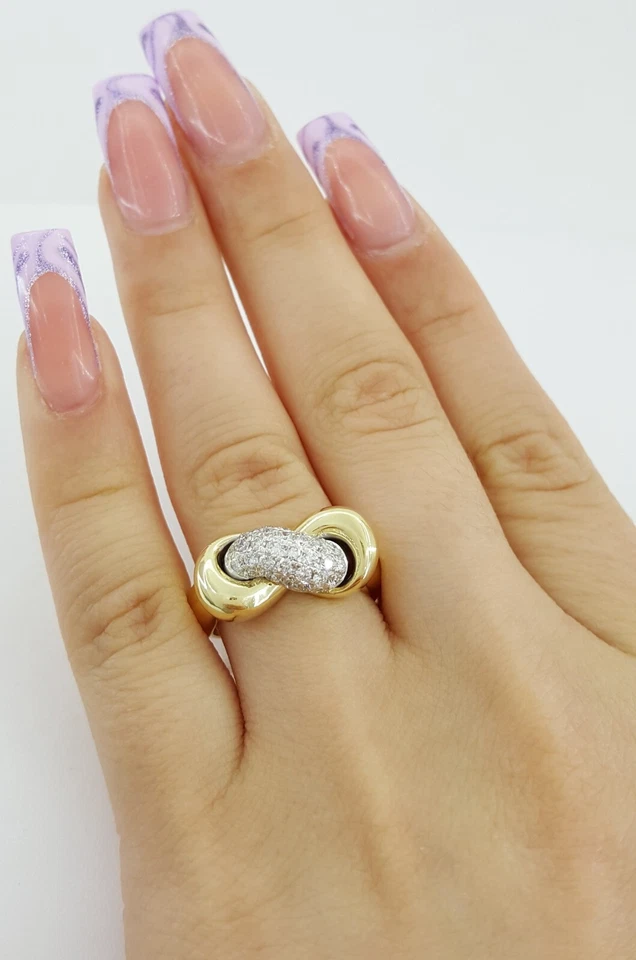 Conjunto de monedas Roberto anillo nudo infinito diamante 0,64 quilates oro amarillo 18k Foto 4 de 4