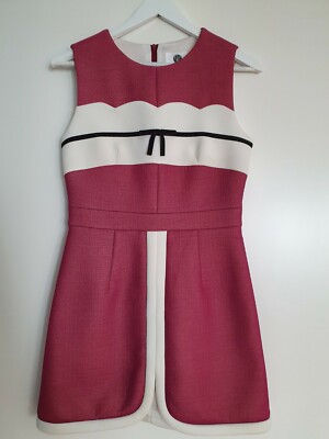 Comino Couture Skater Kleid Vintage Altrosa Lila Weiß Schwarzer Samt 10 36 38 