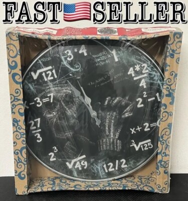 Albert Einstein Math Wall Clock Algebra Equations Mathematic Hour Minute Watch