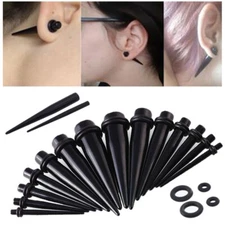 Ear Stretching Kit Plug Set Stretch Ear Taper Expander Stretcher Taper 1.6-20MM☽