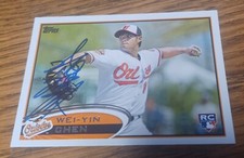 Wei Yin Chen 2012 Topps Signed/Auto card. Orioles Rookie Card