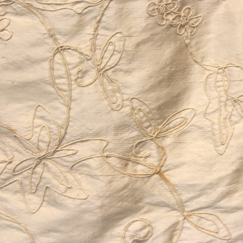 New vintage Burberry's Raw silk Vanilla embroidered lined skirt Petite 12 - Picture 4 of 7