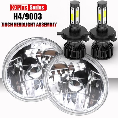 For International Harvester Scout II 1973-1980 Pair 7'' INCH Round LED Headlights
