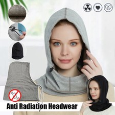 EMF Shielding Hat Electromagnetic Radiation Protective Silver Fiber Hood Cap.