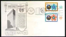 UN. 181-182. Globe & Major UN Organs, UN Secretariat. Artcraft FDC. 1968