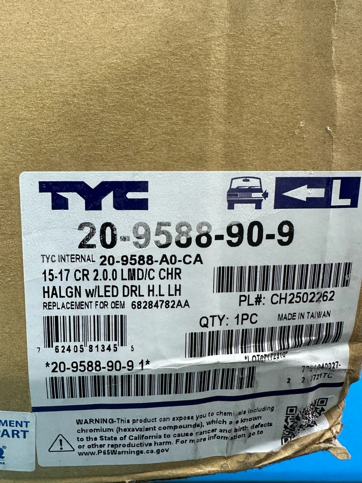 Conjunto de faros LED del lado izquierdo del conductor TYC 20-9588-90-9 para Chrysler 2016-2017 Foto 3 de 4