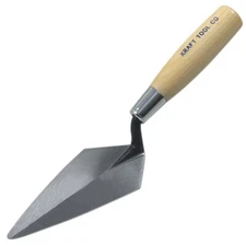 KRAFT TOOL 4-1/2" x 2-1/4" Pointing Trowel with Wood Handle GG421