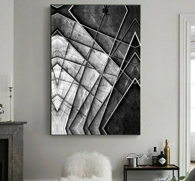 XL LEINWAND BILD BIS 150x100x5 ABSTRAKTES WANDBILD SCHWARZ WEIß 3D-OPTIK MODERN 
