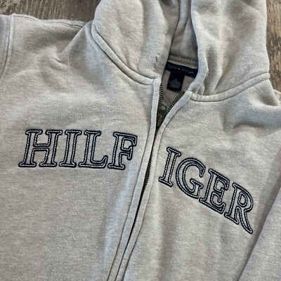 Tommy Hilfiger Hoodie Womens Medium Tan Zip Up Sweatshirt