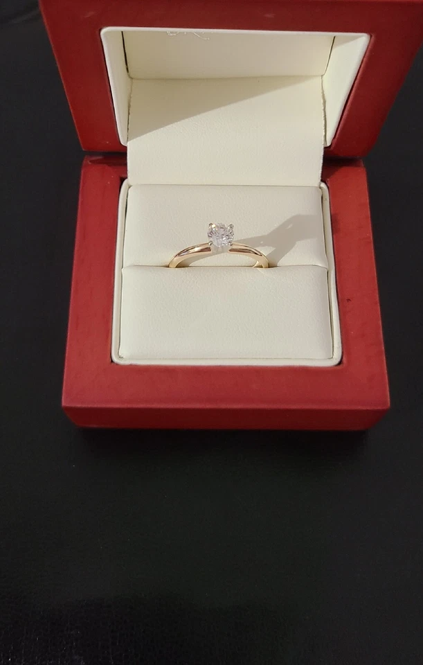 14kt Yellow Gold IGI Certified Half Carat Solitaire Diamond Engagement Ring 14k - Image 3 of 4