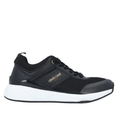 Robert Cavalli Sport Black Sneakers athletic shoes Nwob size 39