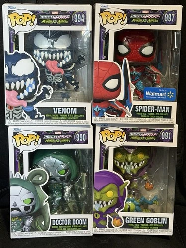 Funko Pop Marvel MechStrike Monster Hunters Spider-Man Walmart Venom Doom