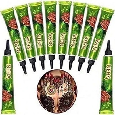 10 x Neha Herbal Red Henna Cone Mehendi Strong Dark Red Tubes