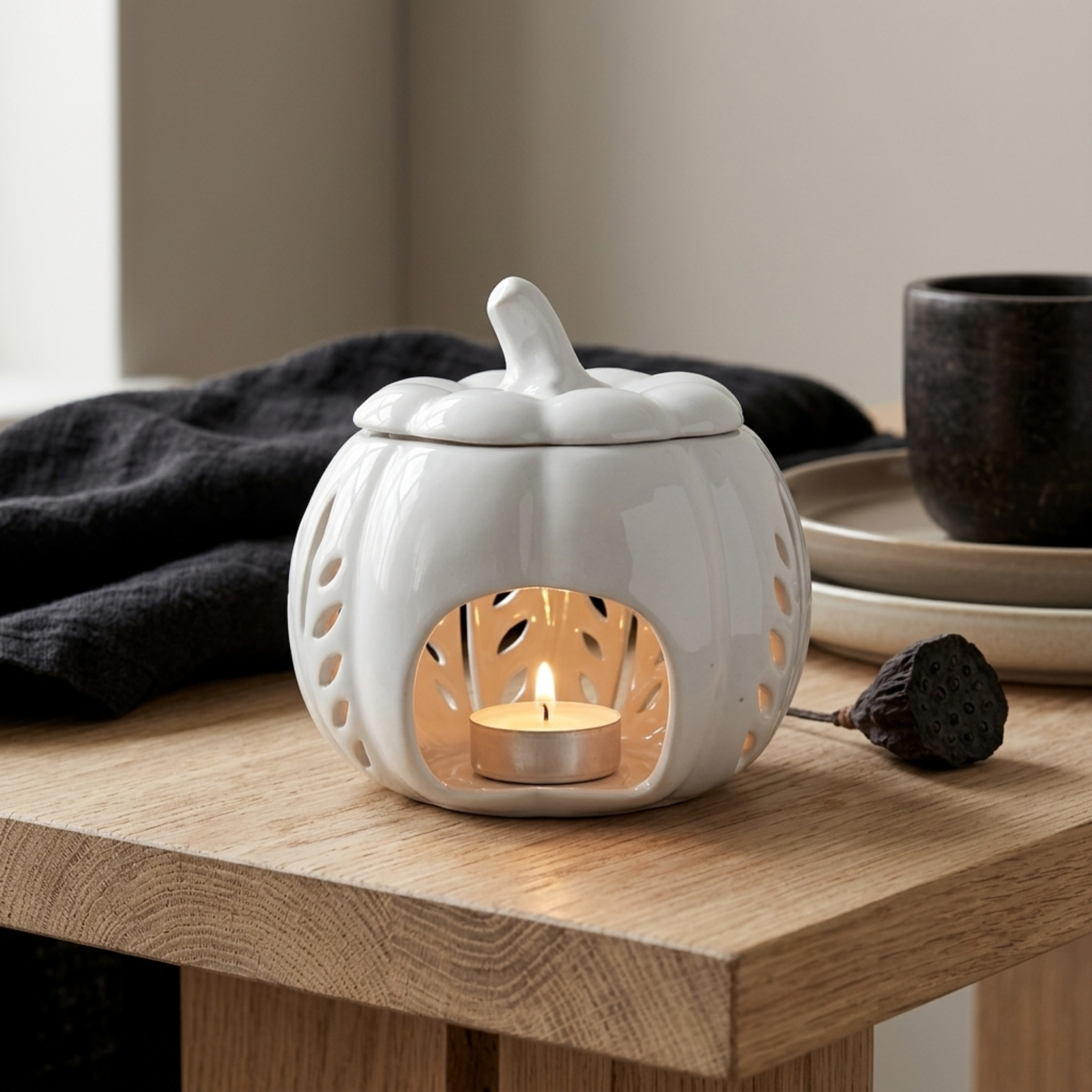 Tealight Wax Melt Burner Pumpkin Design
