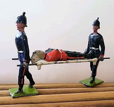 Britains Royal Army Medical Stretcher Wounded Soldier Vtg/antq Toy lead Metal