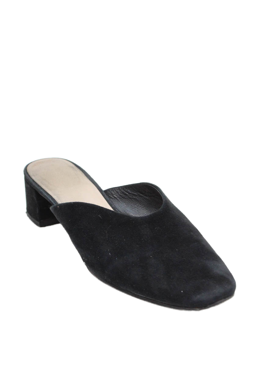 Loeffler Randall Womens Suede Slide On Clog Heels Black Size 8 B