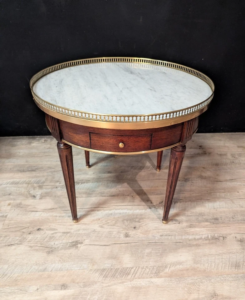 Paire de tables basse bouillotte Louis XVI - Photo 3/4