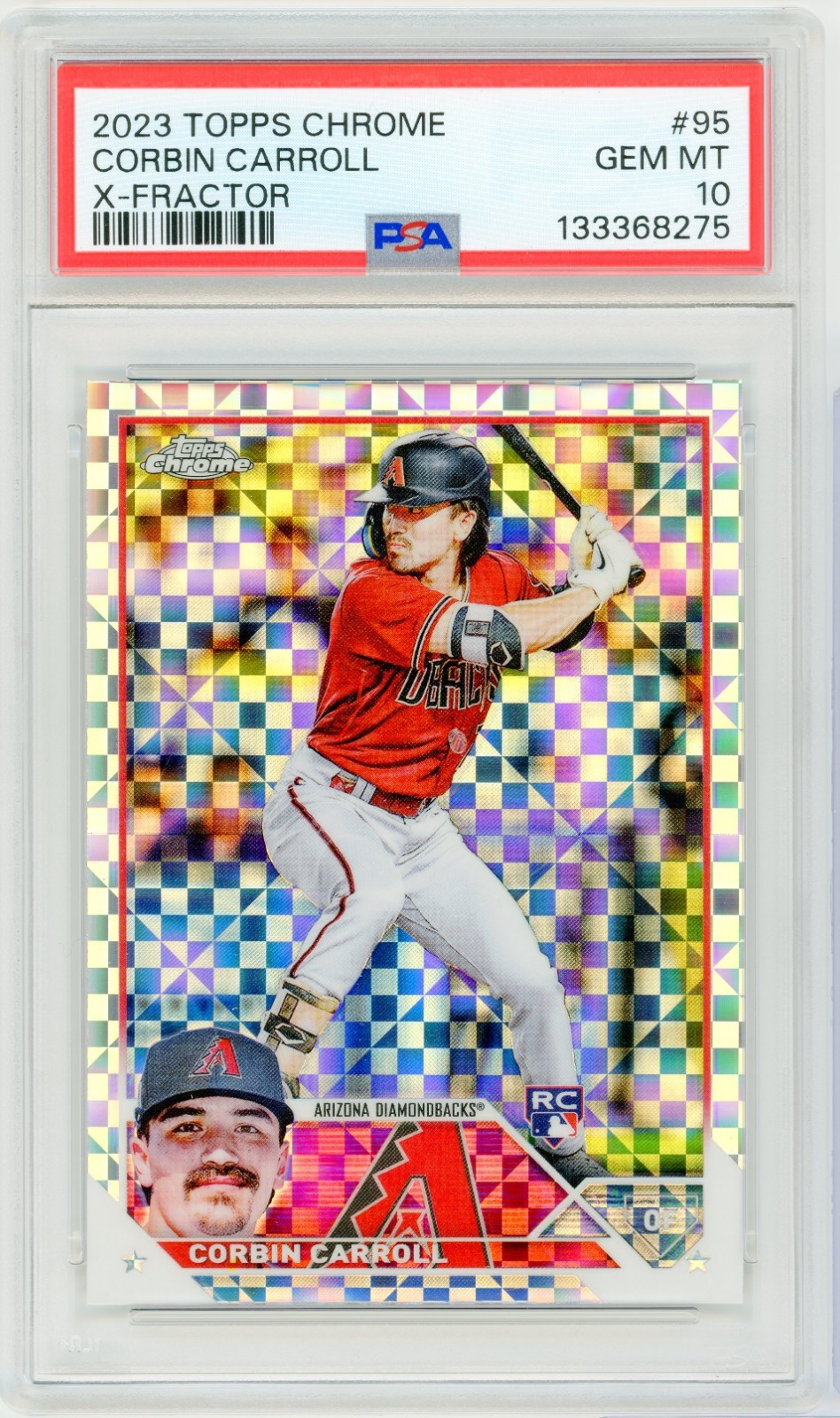2023 Topps Chrome #95 Corbin Carroll RC X-Fractor PSA 10 Arizona Diamondbacks