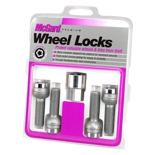 For Audi A3 06-17 McGard Chrome Silver Radius/Ball Seat Bolt Wheel Lock Set Foto 2 de 2