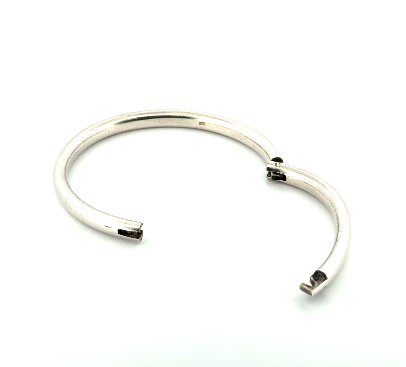 6.75” Solid 900 Silver Hinged Bangle Bracelet 37.… - image 3