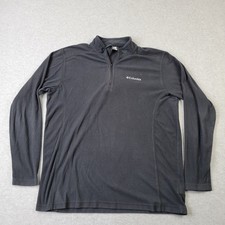 Columbia 1/4 Zip Pullover Mens Large Black Performance Fleece Embroidery