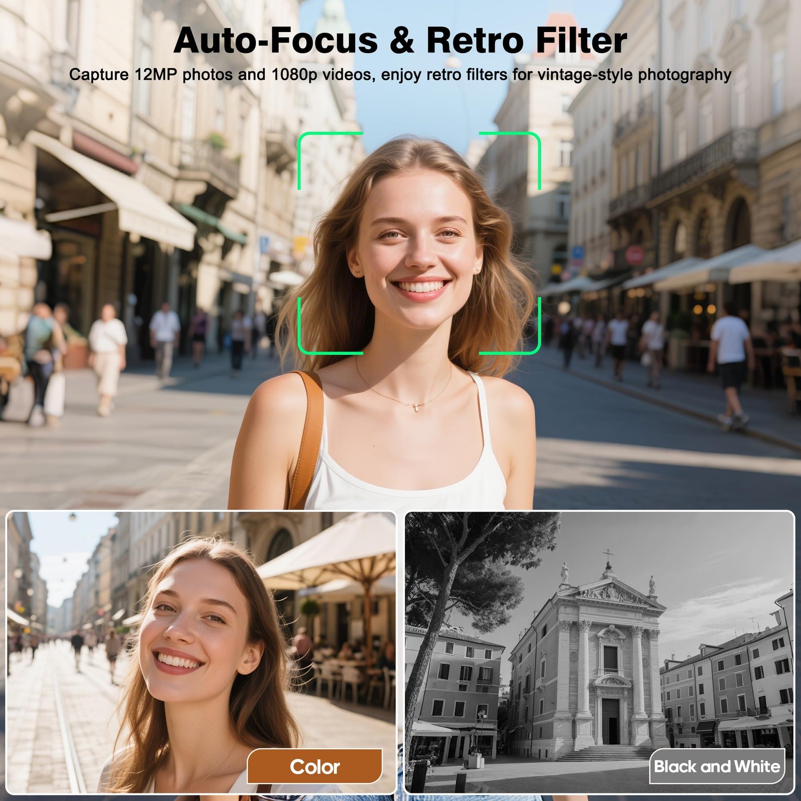 CHUZHAO Vintage Mini Digital Camera, Portable TLR Style Retro Point and Shoot...