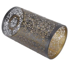 Lamp Shade Hollow Carving Metal Cylindrical Circular Pattern E27 E26 Detachab...
