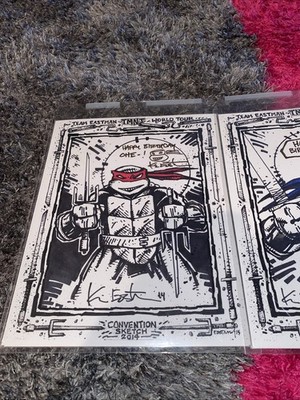 2014 Team Kevin Eastman Tmnt World Tour Signed Sketch Art Cover Private Lot