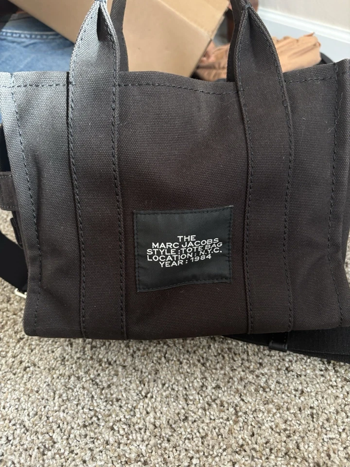 🖤 Bolso de Mano Marc Jacobs - Bandolera Pequeña de Lona Negra Foto 3 de 4